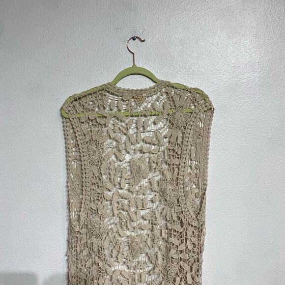 Cache Cream Vintage Crochet Vest Sz O/S - Picture 7 of 12
